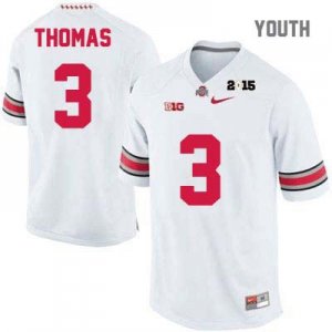 Youth NCAA Ohio State Buckeyes Michael Thomas #3 College Stitched 2015 Patch Authentic Nike White Football Jersey QE20D14KU